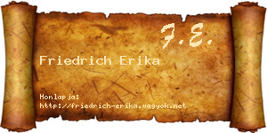 Friedrich Erika névjegykártya